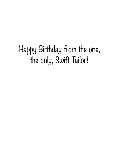Swift Tailor For Sister Card Inside