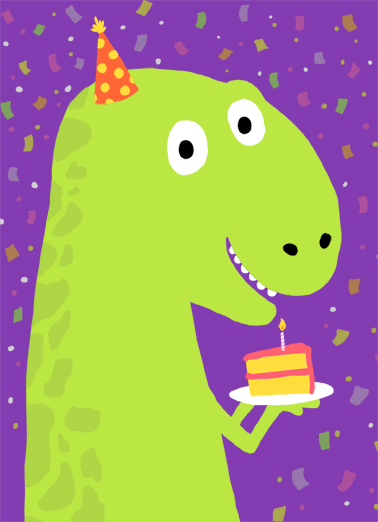 T Rex Cake For Kids Card Cover