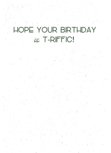 T Rex on Horse Birthday Card Inside