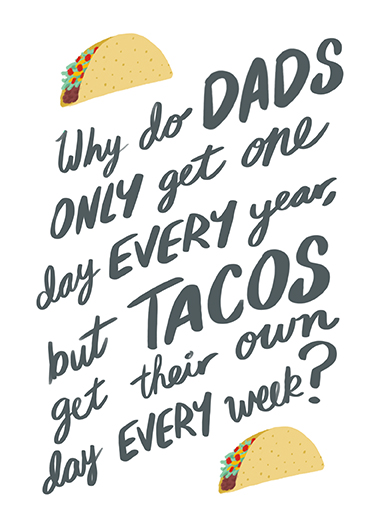 Taco Tuesday Dad Lettering Card Cover