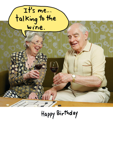 Talking to Wine 5x7 greeting Card Inside