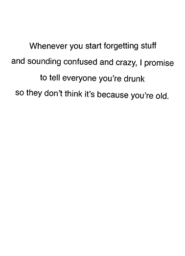 Tell Drunk Humorous Card Inside