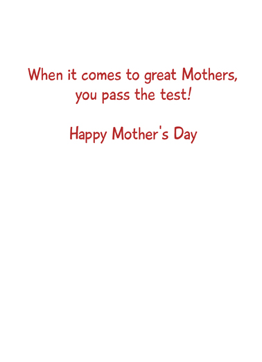 Testing Mom Mother's Day Ecard Inside