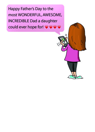 Texting Girl to Dad Father's Day Card Cover