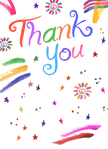 Thank You Burst 5x7 greeting Card Cover