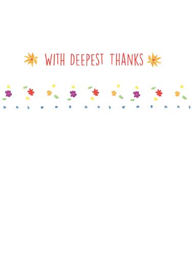 Thank You Floral 5x7 greeting Card Inside