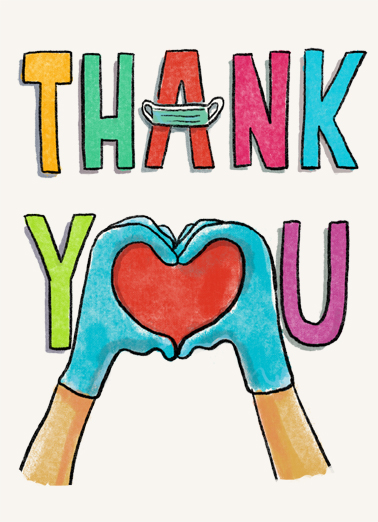 Thank You Hands 5x7 greeting Card Cover