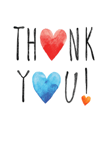 Thank You Hearts Lettering Card Cover