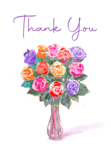 Thank You Rose Bouquet Tim Ecard Cover