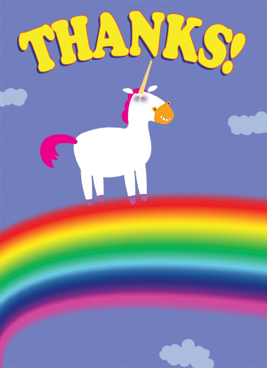 Thanks Unicorn Business Greeting Ecard Cover