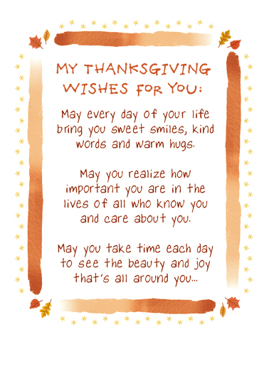 Thanksgiving Wishes  Card Cover