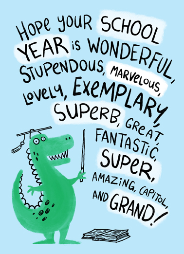 Thesaurus Rex BtS Back to School Ecard Cover