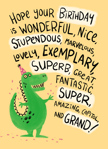Thesaurus Rex Birthday Ecard Cover