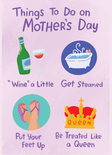 Things To Do Mother's Day Card Cover