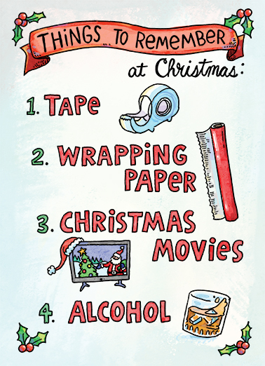 Things to Remember Christmas Ecard Cover