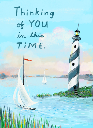 Thinking of You Lighthouse Sympathy Ecard Cover