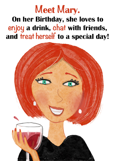 This is Mary Drinking Ecard Cover
