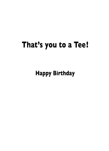 To A Tee Lee Card Inside