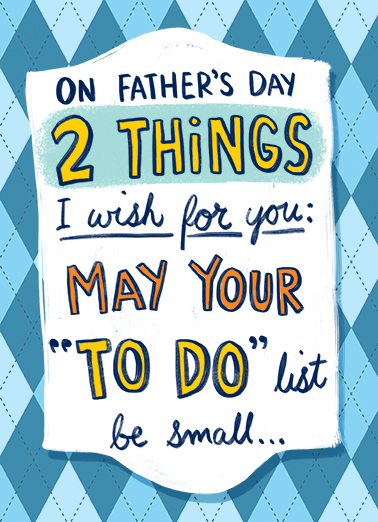 To Do List Father's Day Ecard Cover