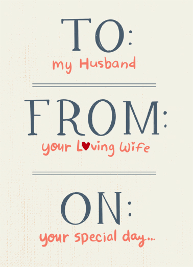 To Husband From Wife Birthday Card Cover