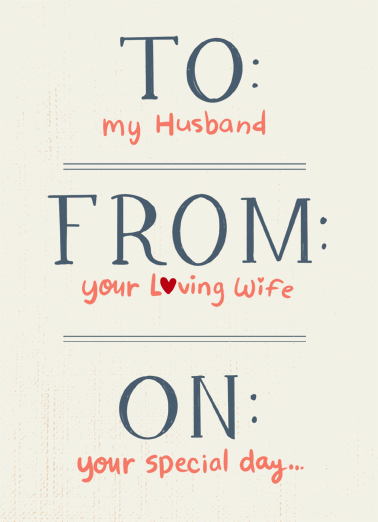 To Husband From Wife Birthday Ecard Cover