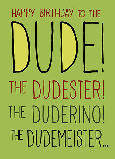 To the Dude Birthday Ecard Cover