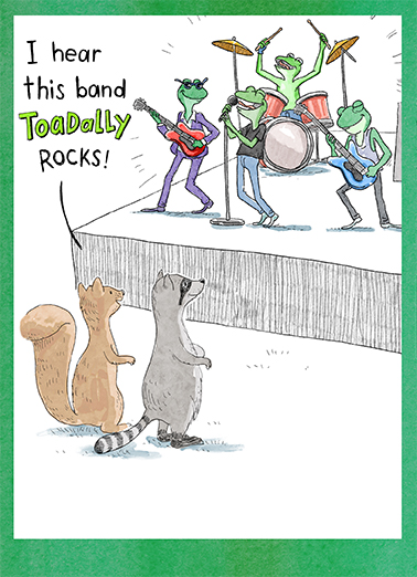 Toadally Rocks Birthday Ecard Cover
