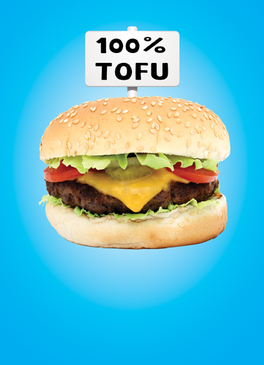 Tofu Burger 5x7 greeting Card Cover