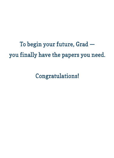 Toilet Paper Grad Graduation Card Inside