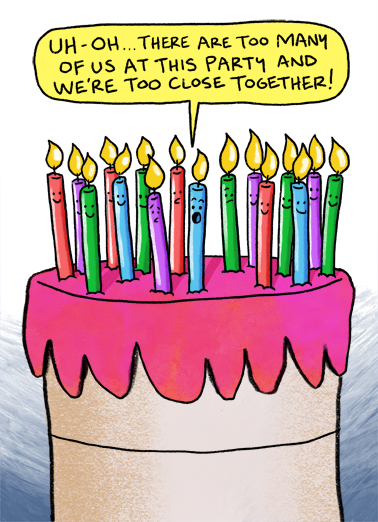 Too Close Candles Cake Card Cover