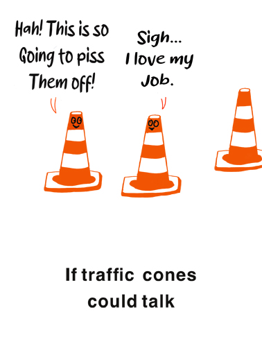 Traffic Cones Talk Funny Card Cover