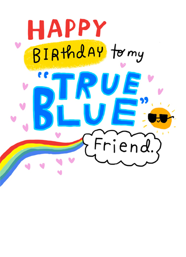 True Blue Friend Friendship Card Cover