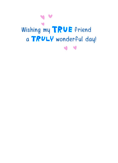 True Blue Friend Fabulous Friends Card Inside