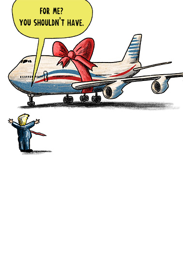 Trump Birthday Plane Birthday Card Cover