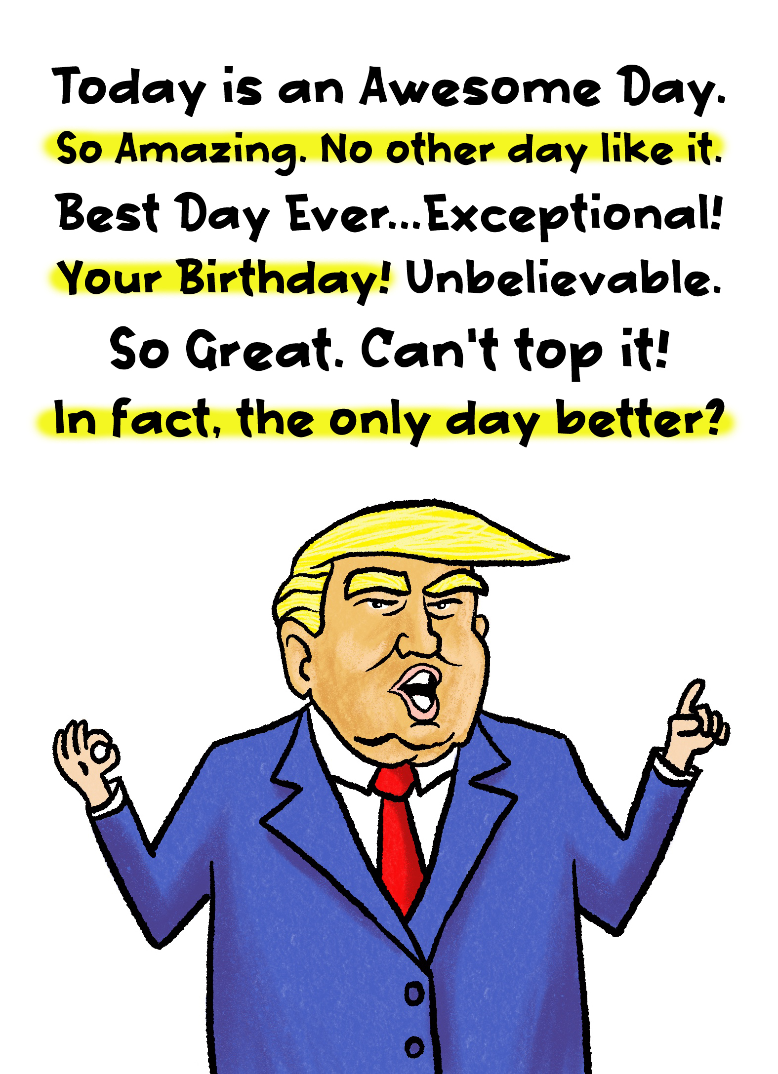 Trump Exceptional Birthday Card Cover