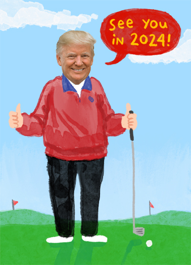 Trump Golf 2024 5x7 greeting Ecard Cover