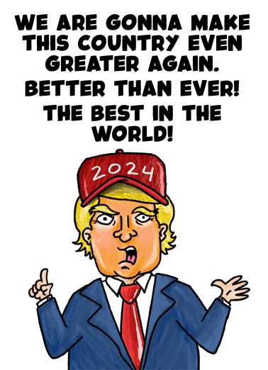 Trump Greater Again Birthday Card Cover