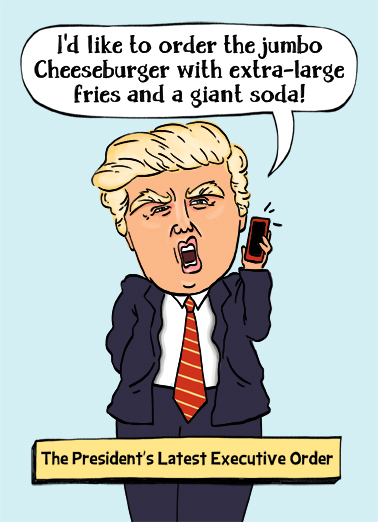 Trump On Phone Illustration Ecard Cover