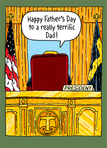 Trump Oval Office Dad Cartoons Ecard Cover