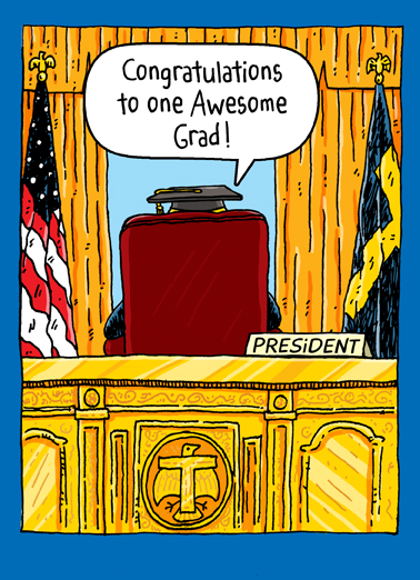 Trump Oval Office Grad Jokes Card Cover