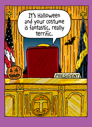 Trump Oval Office Hal Halloween Card Cover