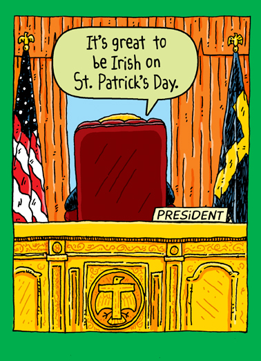 Trump Oval Office St. Paddy St. Patrick's Day Ecard Cover