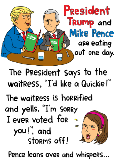 Trump Quickie Funny Political Card Cover