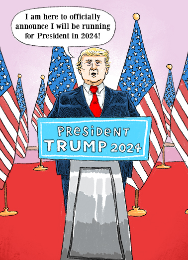 Trump Run Illustration Ecard Cover