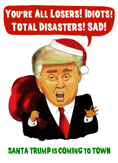 Trump Santa Losers Funny Political Card Cover