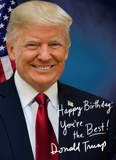 Trump Signed Photo Birthday Ecard Cover