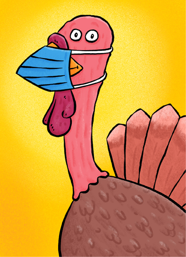 Turkey Mask Thanksgiving Card Cover