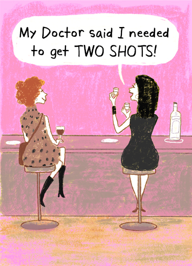 Two Shots for Mom Drinking Ecard Cover