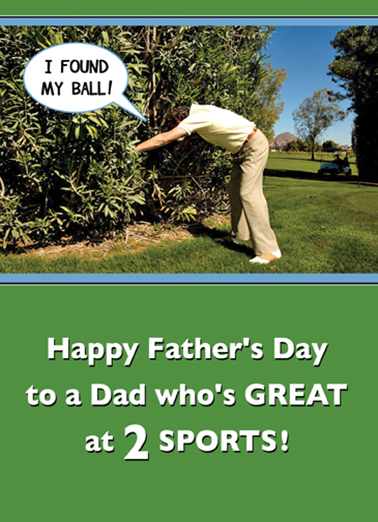 Two Sports Dad Father's Day Ecard Cover