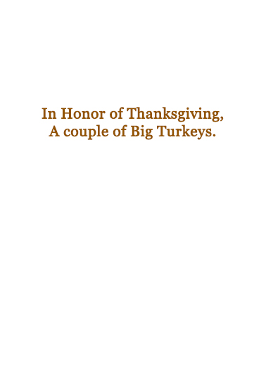 Two Turkeys Thanksgiving Card Inside